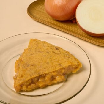 Tortilla with caramelised onions